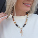 Stone beaded Necklace with Fish and Shell Charms - Infinity Raine