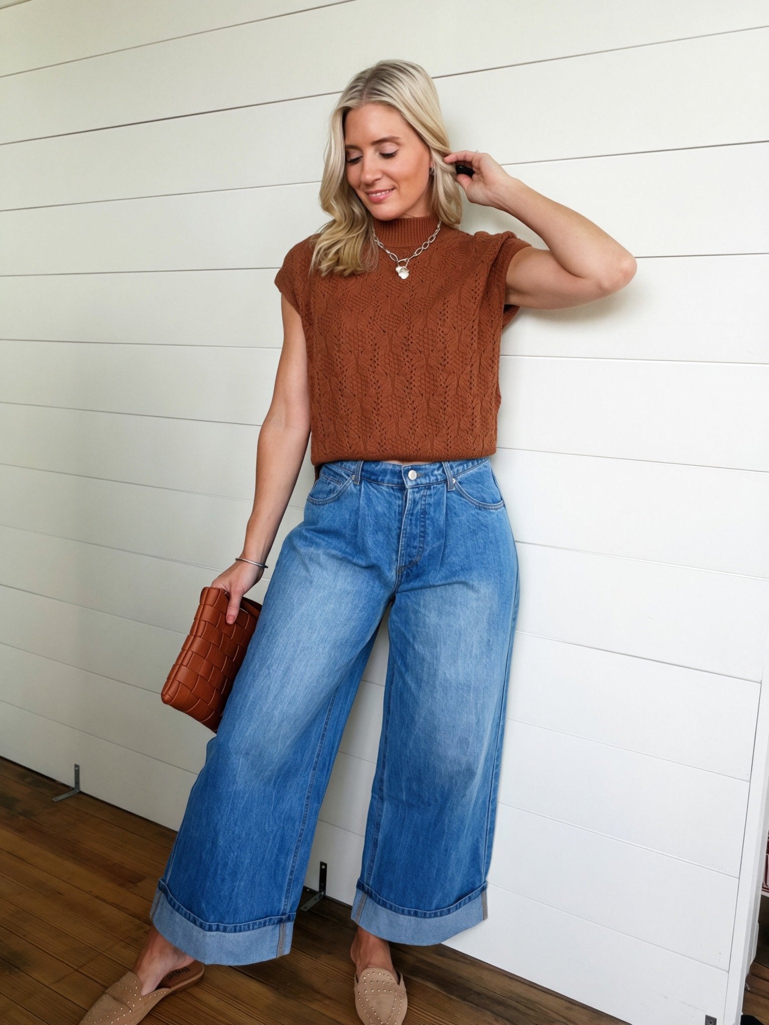 Stone Washed Cinch Back Jeans In Denim - Infinity Raine