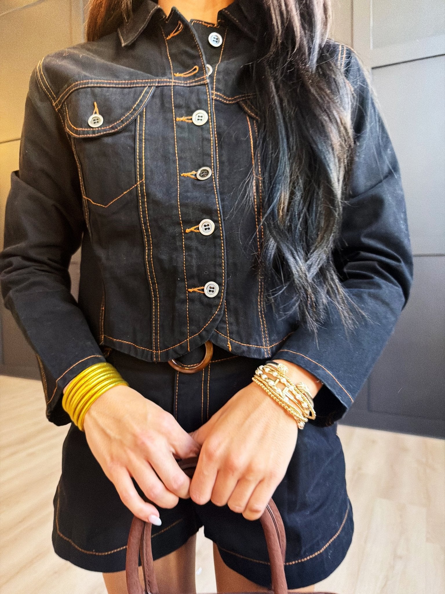 Stormy Denim Jacket In Black - Infinity Raine