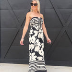 Strapless Floral Jumpsuit In Black - Infinity Raine