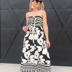 Strapless Floral Jumpsuit In Black - Infinity Raine