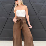 Strapless Twist Front Knit Crop Top In Ivory - Infinity Raine