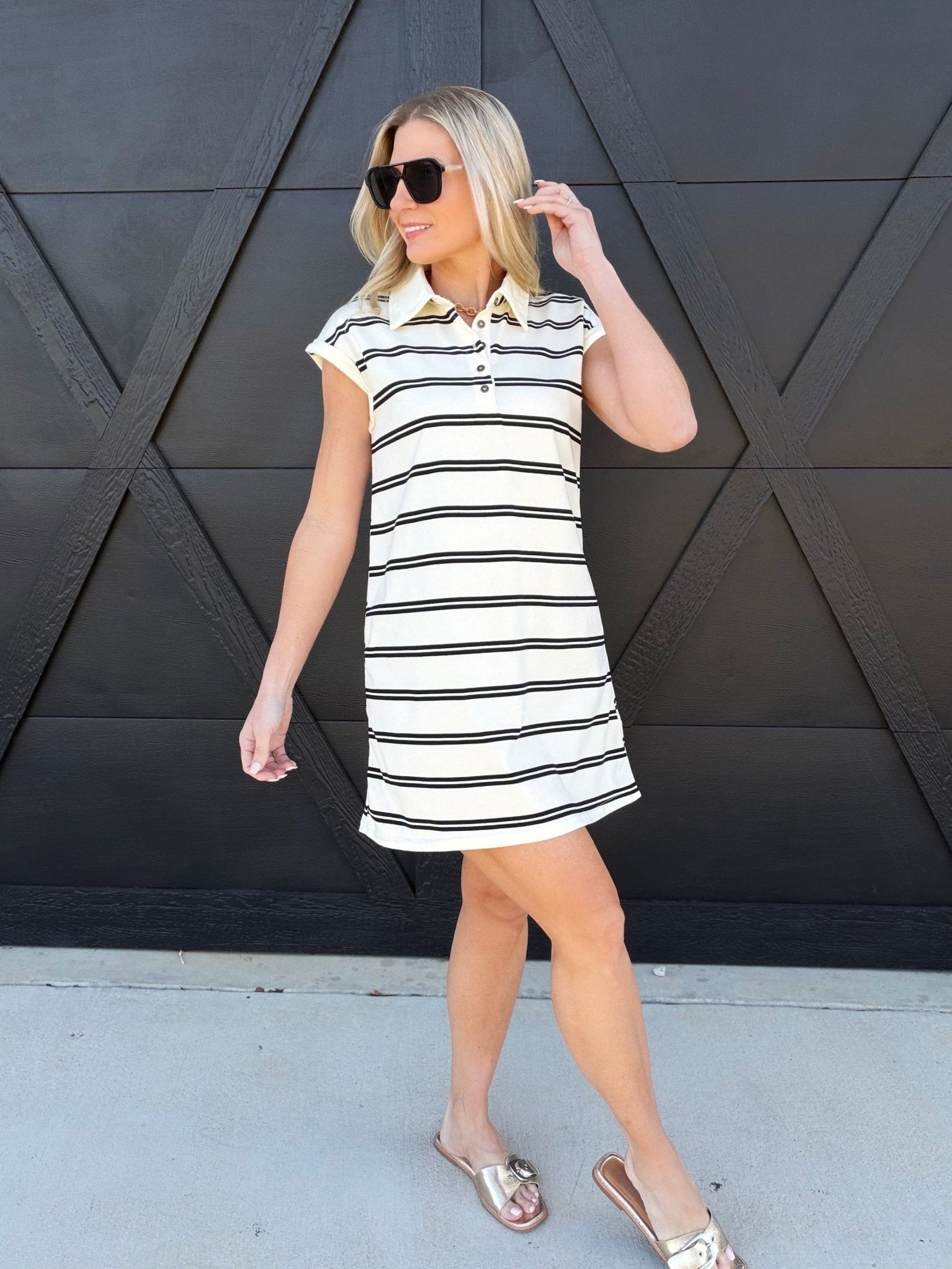 knee length dresses for ladies Staud Chi Black Long Sleeve Mini Shirt Dress