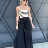 Stripe Knit Tube Top In Oatmeal - Infinity Raine