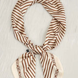 Striped Satin Silky Skinny Scarf - Infinity Raine