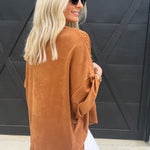 Studded High Low Oversized Tee In Camel - Infinity Raine