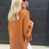 Studded High Low Oversized Tee In Camel - Infinity Raine