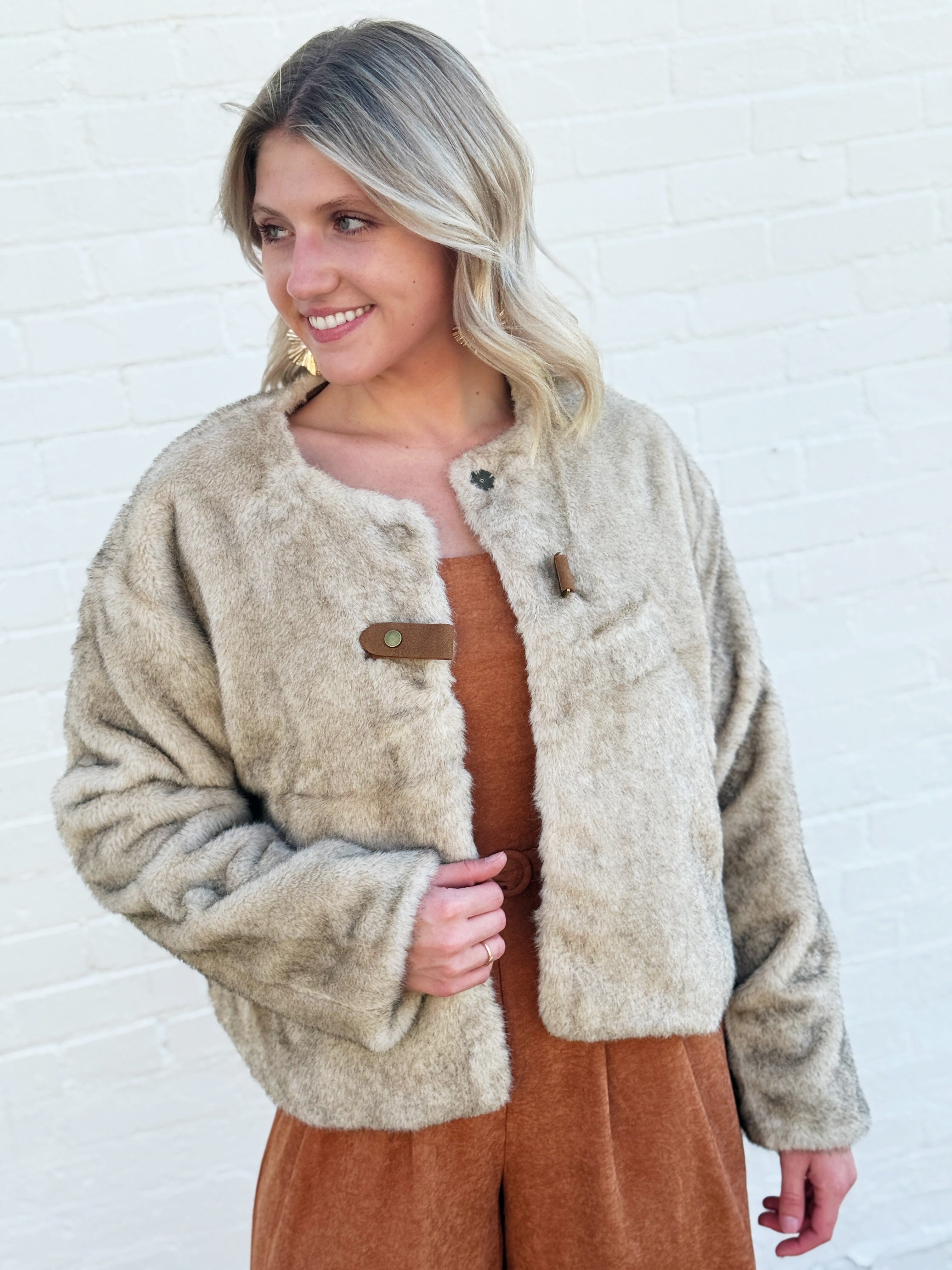 STUDIO By The Workshop Outerwear - Jackets & Coats Faux Fur Coat In Taupe