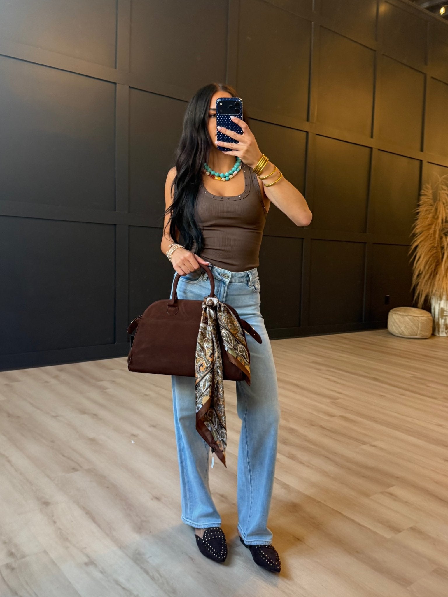 Suede Nubuck Tote Bag In Brown - Infinity Raine