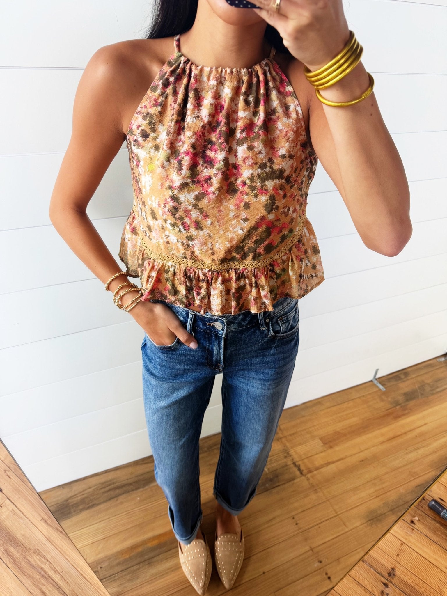 Sunset Canyon Halter Top In Multi - Infinity Raine