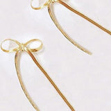 Tassel Bow Tie Pin Earrings-Multi - Infinity Raine