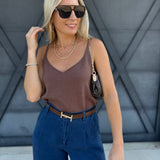 Sweater Tank In Mocha - Infinity Raine