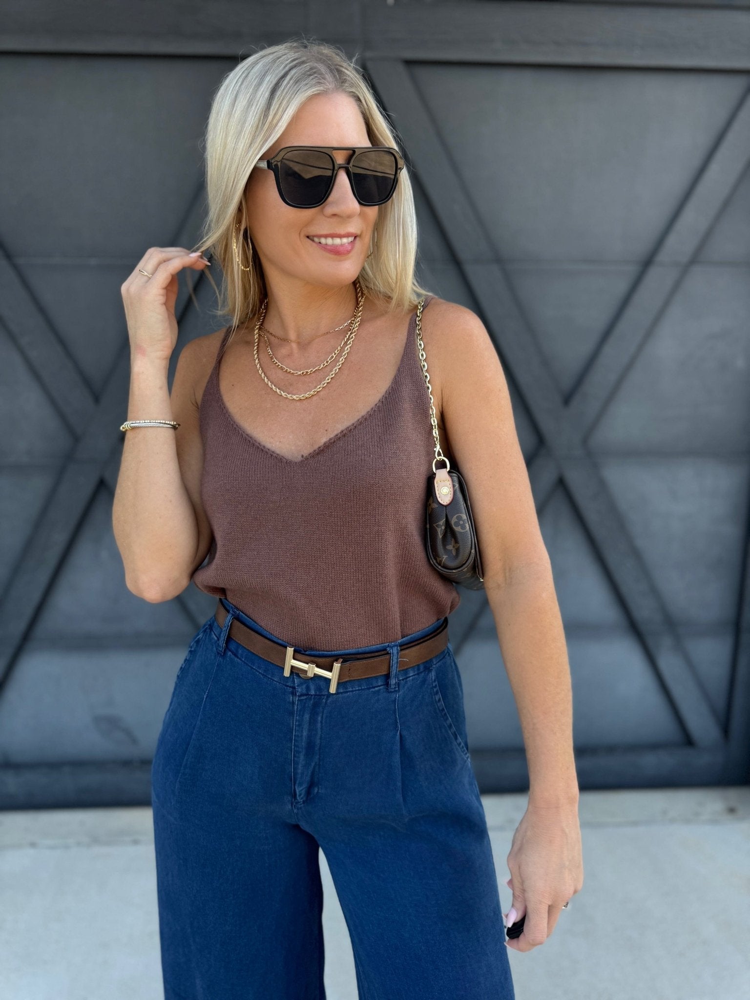 Sweater Tank In Mocha - Infinity Raine