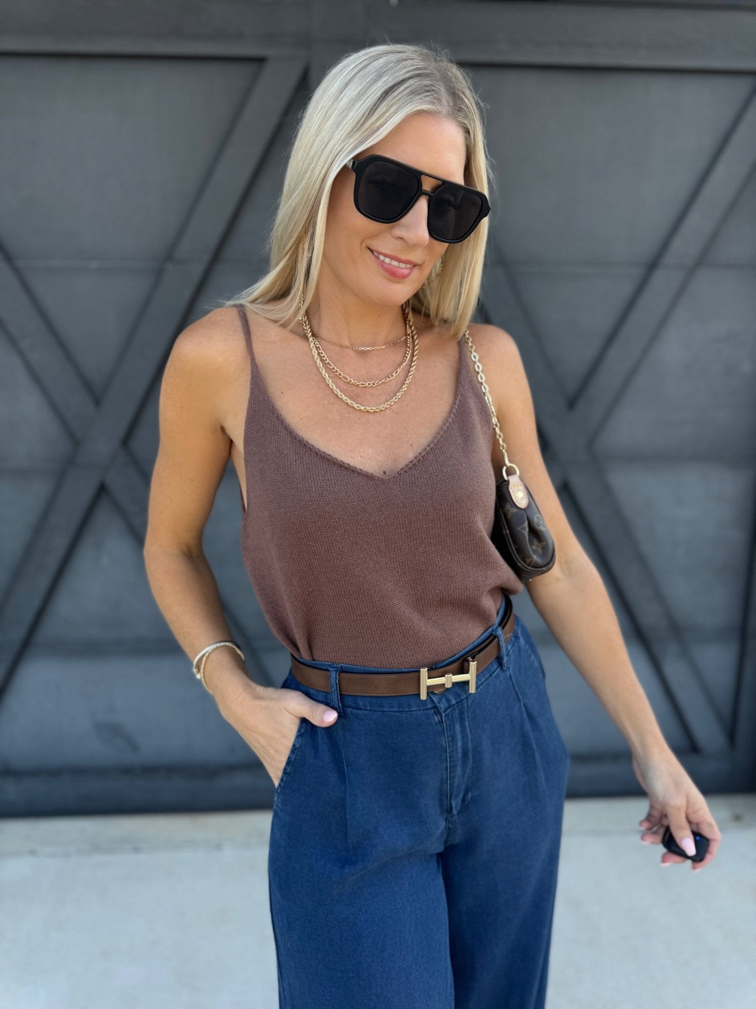 Sweater Tank In Mocha - Infinity Raine