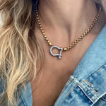 18k Gold Plated Gold Rope With Silver Buckle Necklace - Infinity Raine