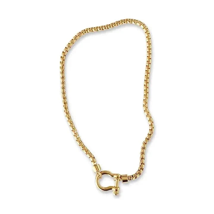 18k Gold Plated Rope Buckle Necklace In Yellow Gold - Infinity Raine