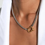 18k Gold Plated Silver Rope With Gold Buckle Necklace - Infinity Raine