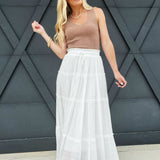 Tiered Maxi Skirt In Ivory - Infinity Raine