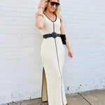 Sylvie Midi Dress In Cream - Infinity Raine