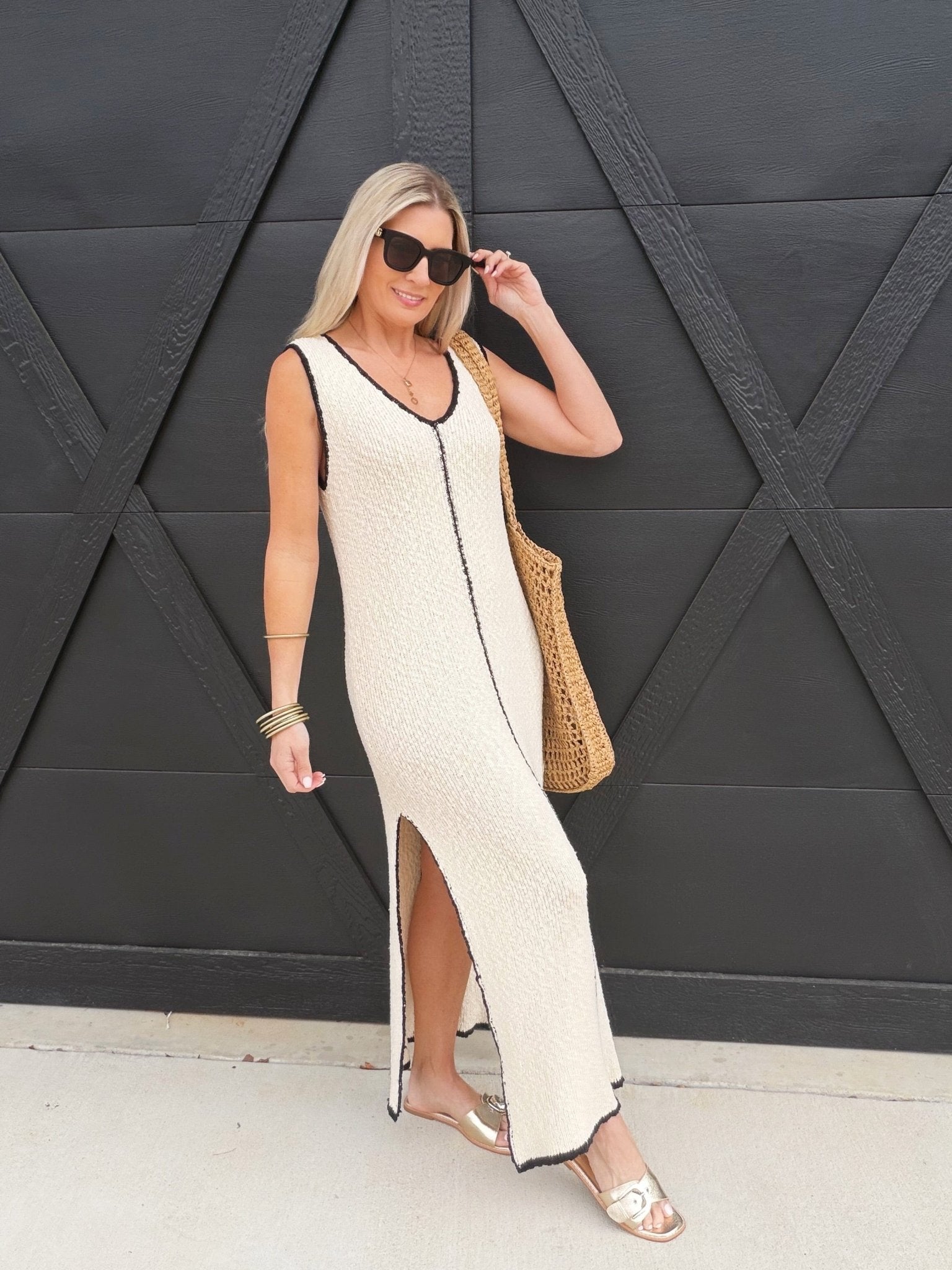 Sylvie Midi Dress In Cream - Infinity Raine