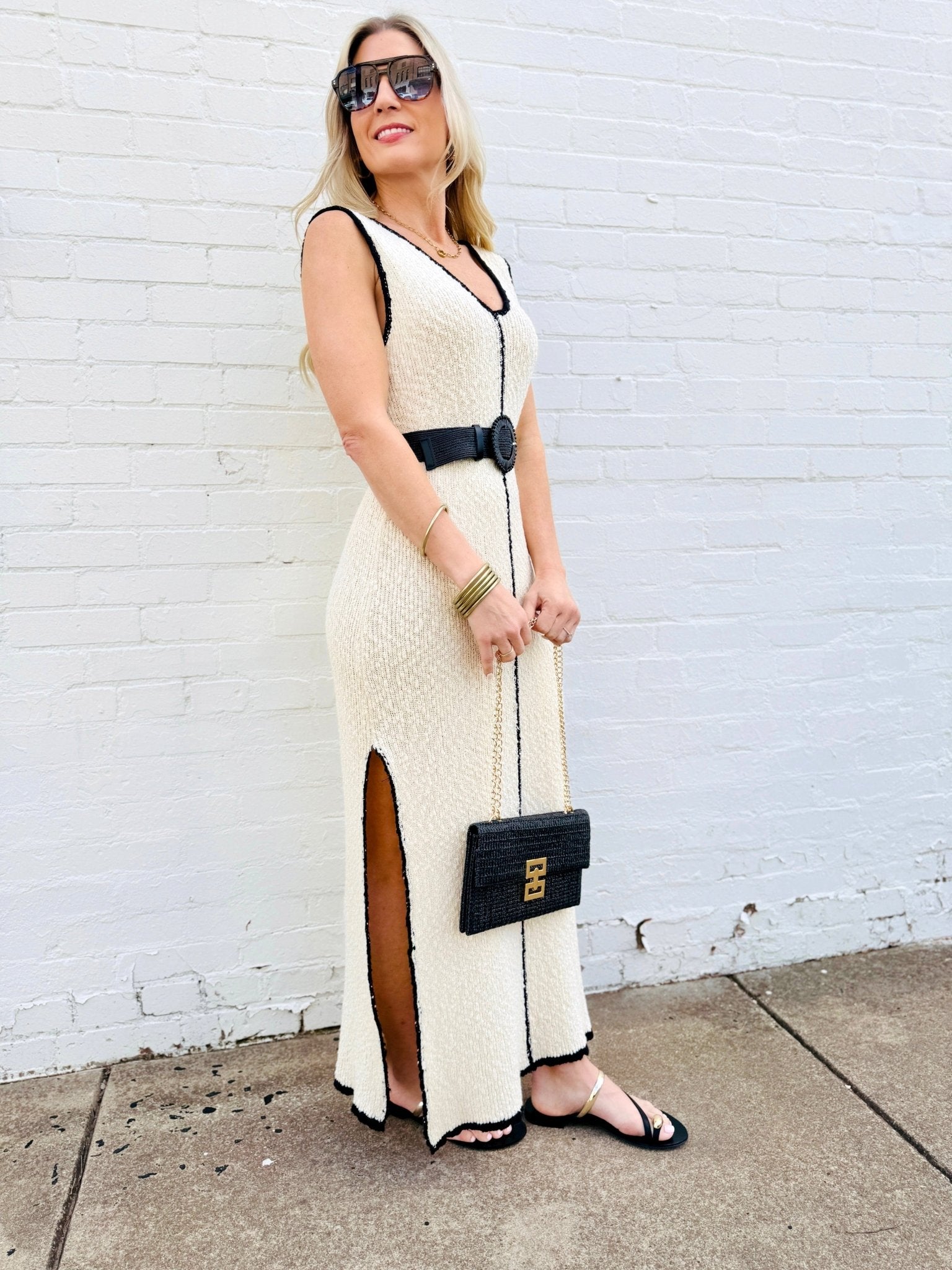 Sylvie Midi Dress In Cream - Infinity Raine