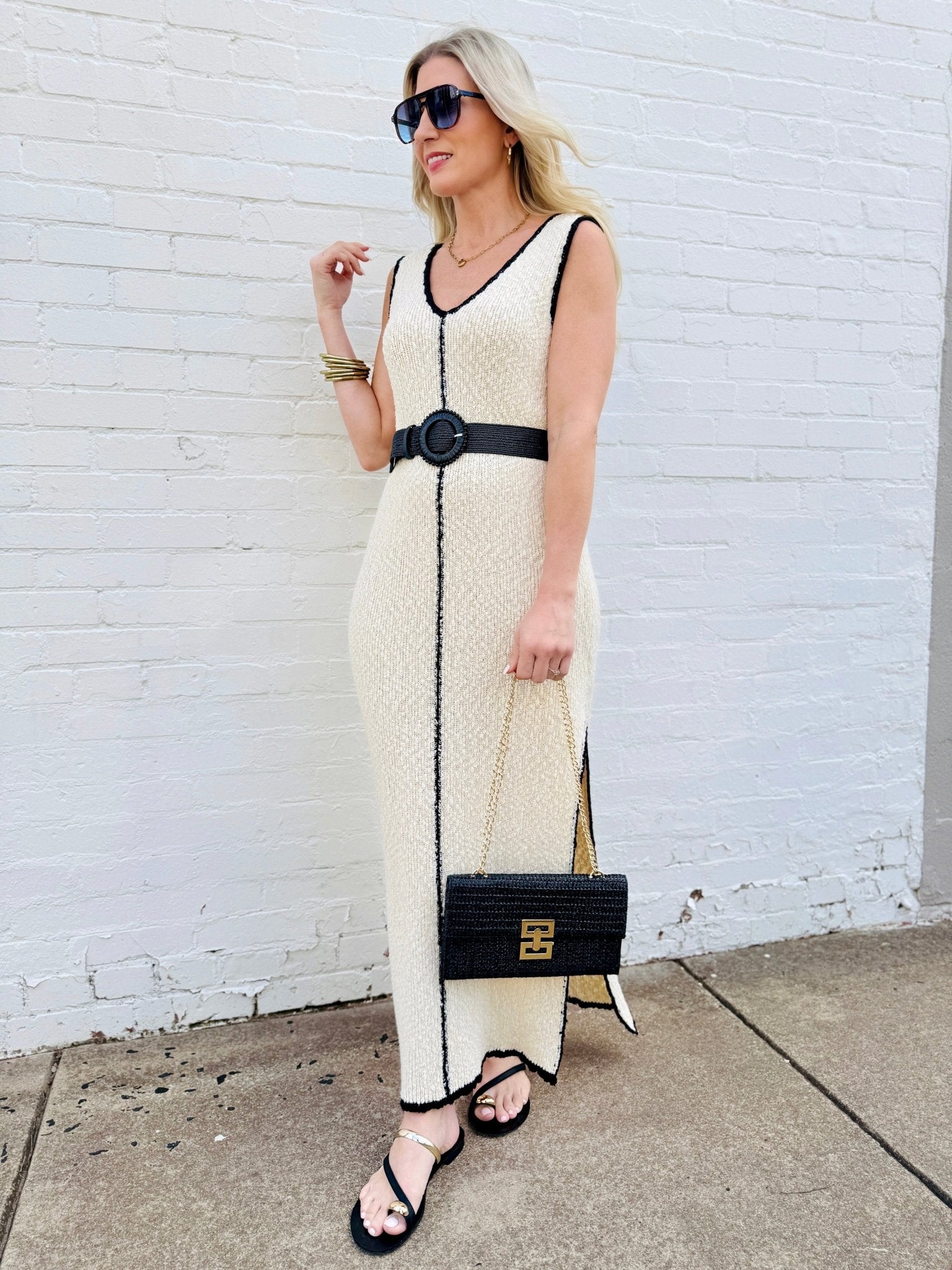 Sylvie Midi Dress In Cream - Infinity Raine