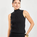 Tabitha Sweater Tank In Black - Infinity Raine