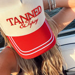 Tanned & Tipsy - Red Vintage Trucker Hat - Infinity Raine