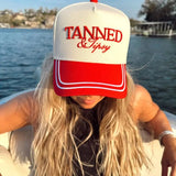 Tanned & Tipsy - Red Vintage Trucker Hat - Infinity Raine