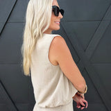 Teacake Bubble Tank In Heather Taupe - Infinity Raine