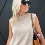 Teacake Bubble Tank In Heather Taupe - Infinity Raine