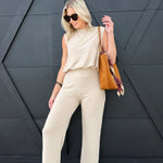 Teacake Knit Pant In Heather Taupe - Infinity Raine