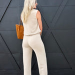 Teacake Knit Pant In Heather Taupe - Infinity Raine