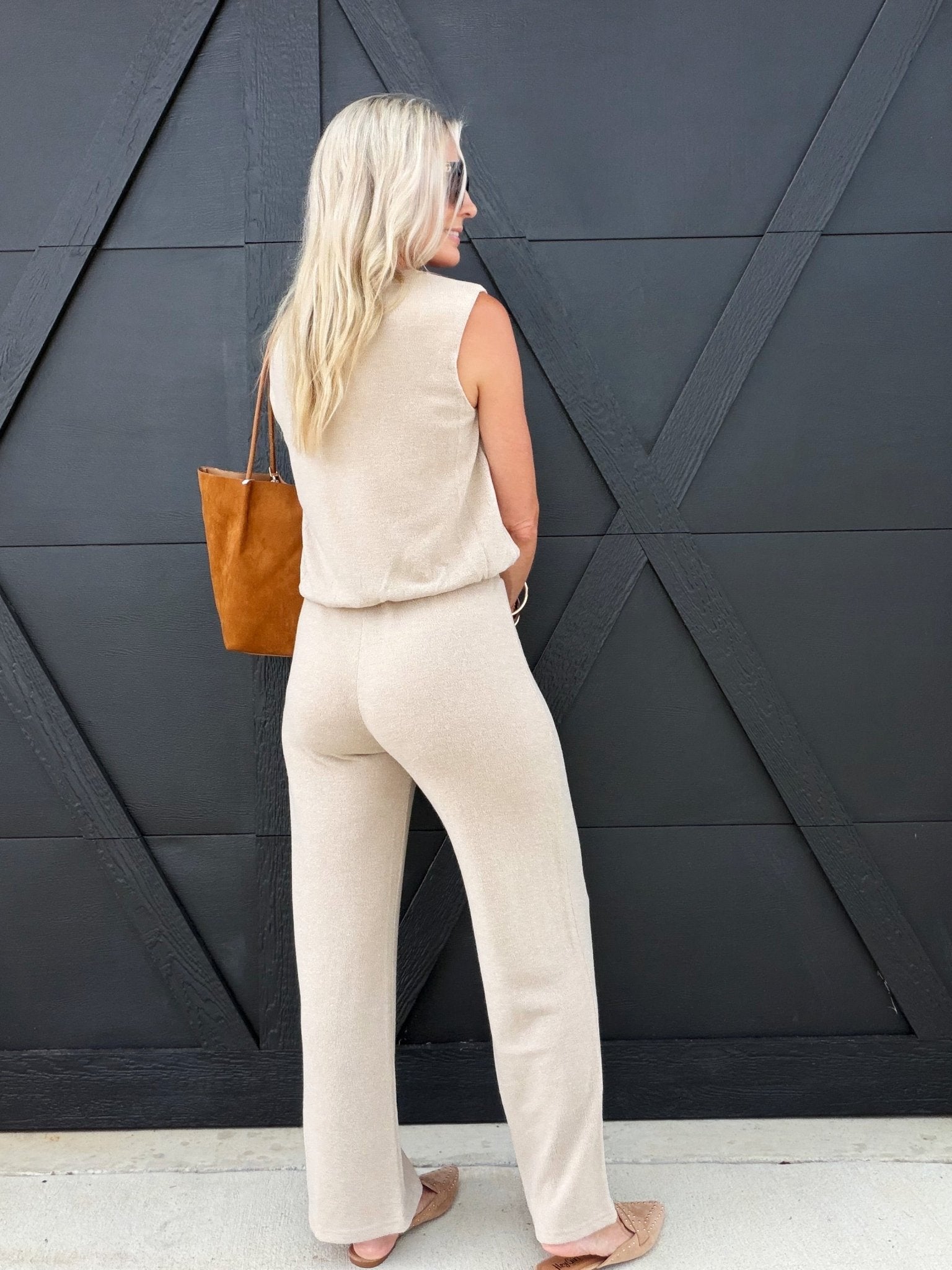 Teacake Knit Pant In Heather Taupe - Infinity Raine