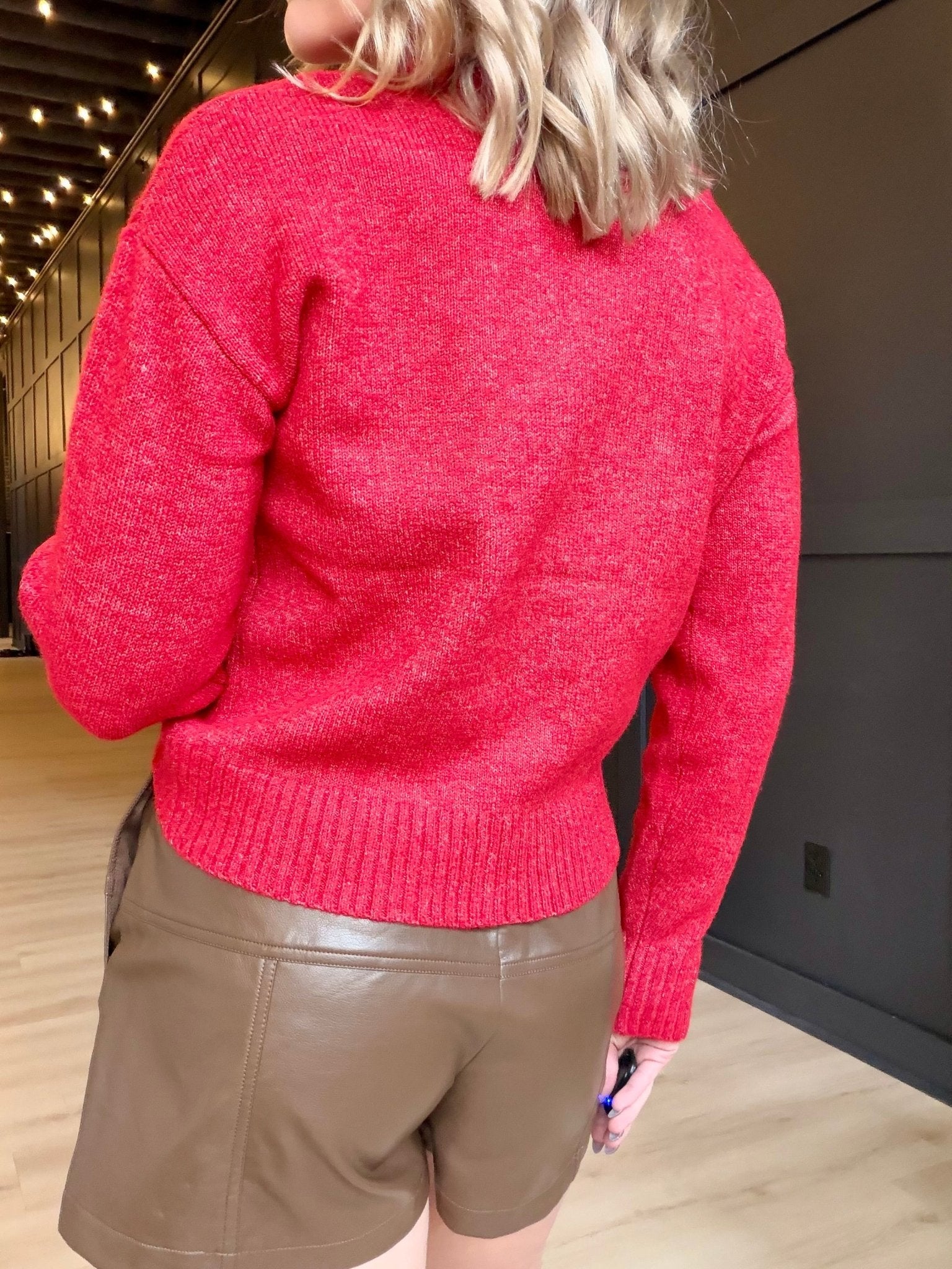 Teddy Bear Sweater In Red - Infinity Raine