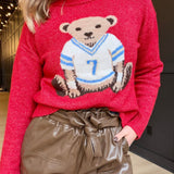 Teddy Bear Sweater In Red - Infinity Raine