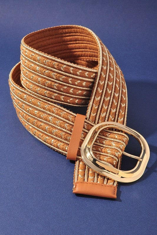 Textured Woven Belt In Multi - Infinity Raine