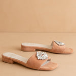 The Dream - Gorgeous Suede Sandals In Peach - Infinity Raine
