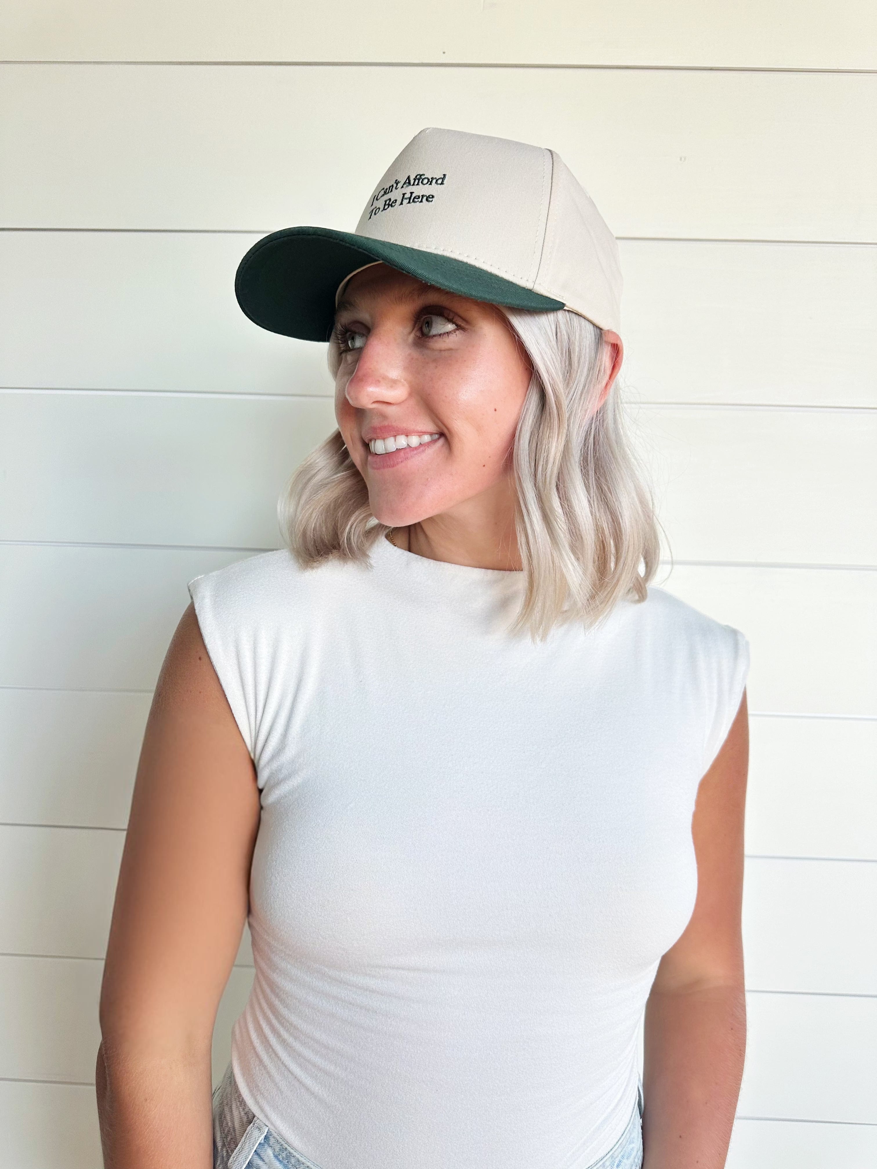 I can't Afford To Be Here Trucker In Green - Infinity Raine