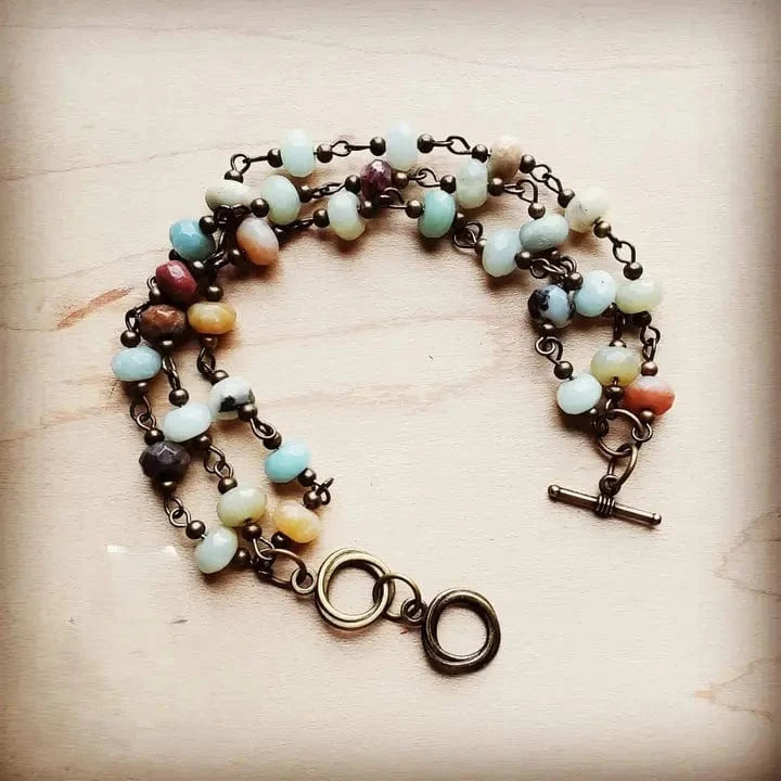 The Jewelry Junkie Jewelry - Bracelets Amazonite Triple Strand Beaded Bracelet 13272822