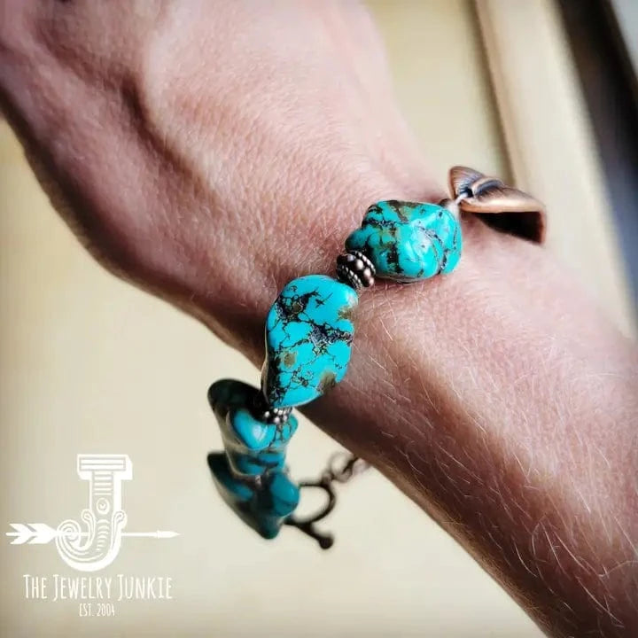 Feather Stone Bracelet In Turquoise - Infinity Raine