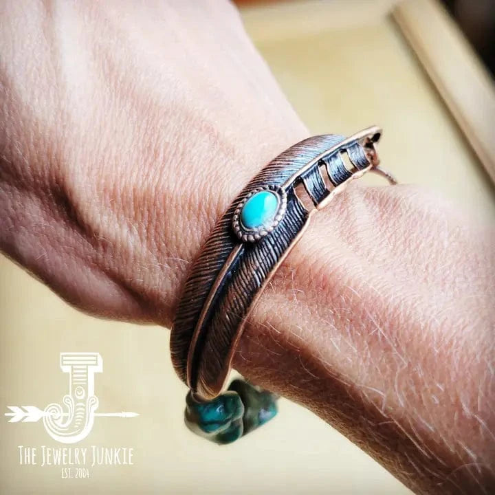Feather Stone Bracelet In Turquoise - Infinity Raine