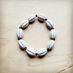 The Jewelry Junkie Jewelry - Bracelets Melon Beaded Stretch Bracelet In White Turquoise