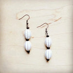 The Jewelry Junkie Jewelry - Earrings Melon Bead Earrings In White Turquoise