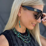 Stacked Turquoise And Copper Earrings - Infinity Raine