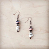The Jewelry Junkie Jewelry - Earrings White Turquoise And Copper Bead Drop Earrings 98634486