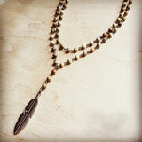 The Jewelry Junkie Jewelry - Necklaces Double Strand Lariat Jasper Feather Necklace 96192758