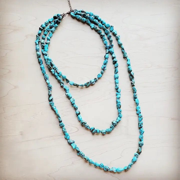 The Jewelry Junkie Jewelry - Necklaces Genuine Blue Turquoise Triple Strand Necklace 41665782