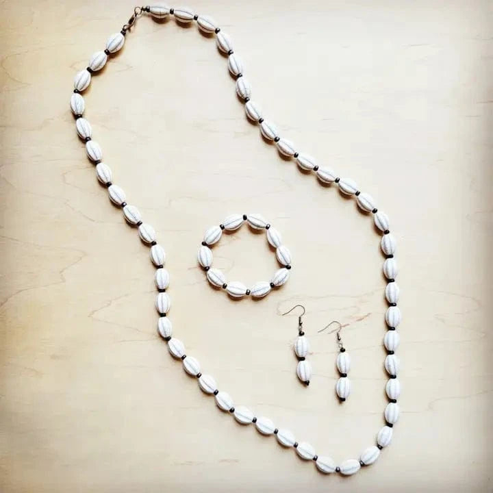 The Jewelry Junkie Jewelry - Necklaces Melon Beaded Necklace In White Turquoise 99762422