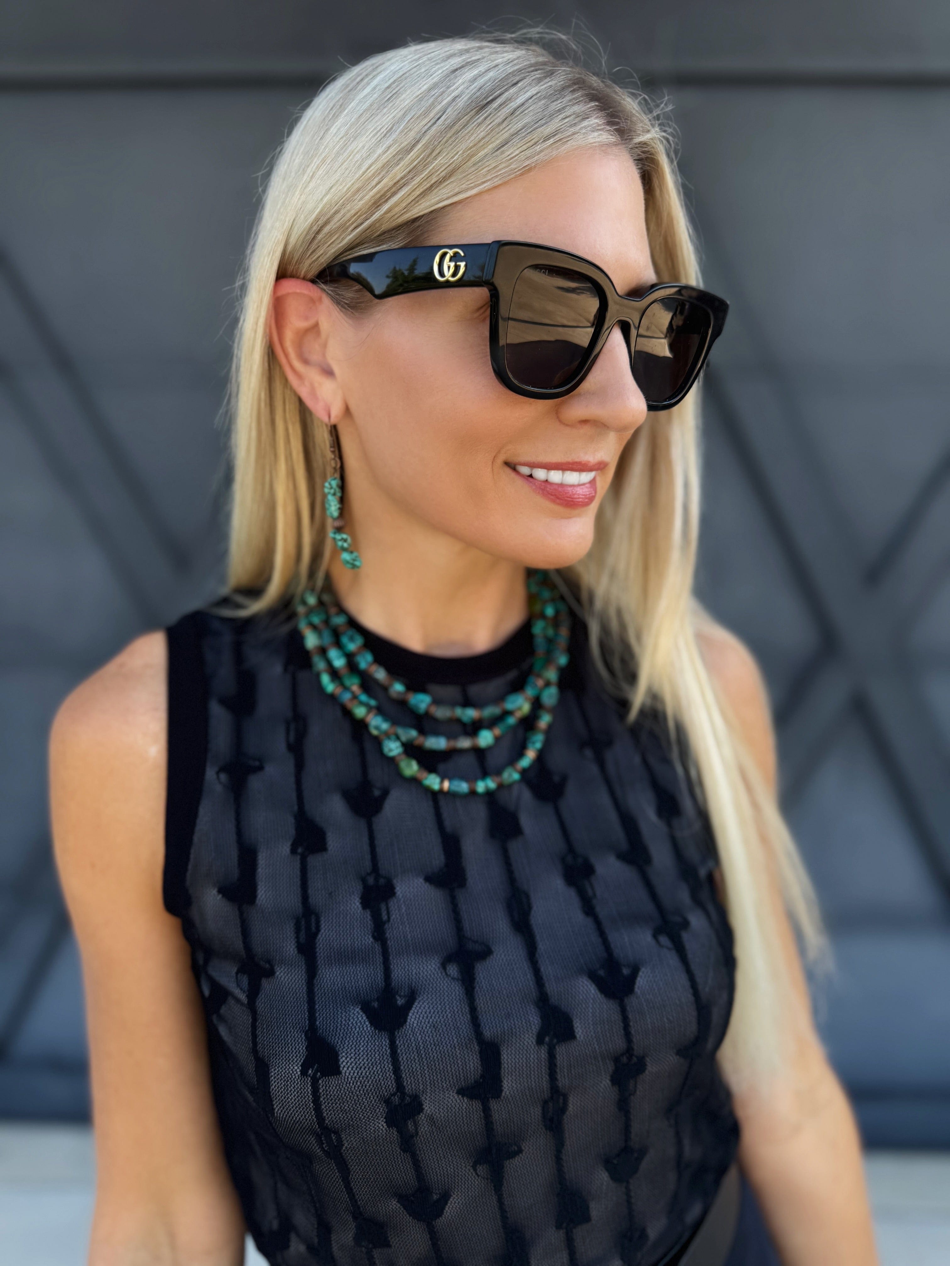 The Jewelry Junkie Jewelry - Necklaces Wood And Natural Turquoise Triple Strand Necklace 93275638